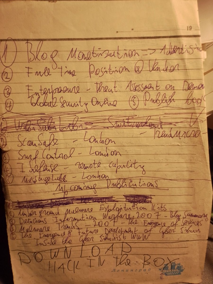 Notebook page 210 publication and malware topic list duplicate